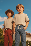 Muslin Fabric Summer Children's Set | Shirt + Pants for Girls & Boys | Ages 3-9