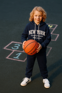 Genç Önü Baskılı Kapüşonlu Eşofman Takımı