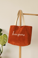 Kadife Kumaş Büyük Tote Çanta – Şık ve Dayanıklı Bez Omuz Çantası