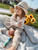 Sommer-Set aus Musselinbluse und geripptem Trainingsanzug für Unisex-Kinder