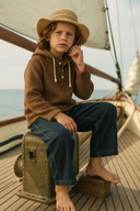 Erkek & Kız Çocuk Müslin Kapüşonlu Üst – Doğal Kumaş, 3-9 Yaş