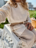 Sommer-Set aus Musselinbluse und geripptem Trainingsanzug für Unisex-Kinder | RG1611