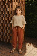 Muslin Fabric Summer Children's Set | Shirt + Pants for Girls & Boys | Ages 3-9