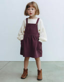 Kız Çocuk Kadife Salopet Elbise – Çift Cepli, Kışlık Günlük Tulum Elbise