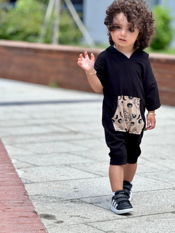 Bebek Unisex Organik Pamuklu Kapüşonlu Tulum | 6 Ay–4 Yaş | RG Brand | RG213