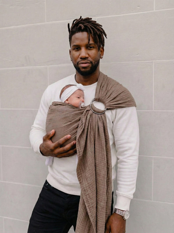 Ring-Sling-Babytragetuch | 100 % Baumwolle | Ab der Geburt | Gold- & Silberringe | RG Brand | RG370