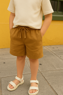 Çocuk Keten Şort 3-9 Yaş