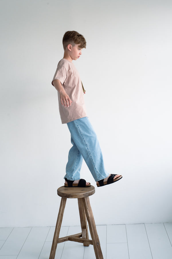 Weite Hose für Mädchen und Jungen | 9–15 Jahre | Blau, Schwarz und Grau | Bequeme Kinderhose | RG3399