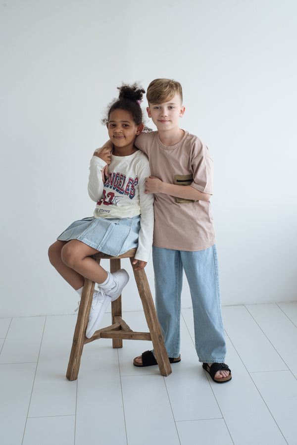 Weite Hose für Mädchen und Jungen | 9–15 Jahre | Blau, Schwarz und Grau | Bequeme Kinderhose | RG3399
