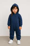 Bebek Fermuarlı Kapüşonlu Tulum