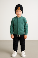 Unisex Çocuk Çıtçıtlı Hırka ve Eşofman Takımı