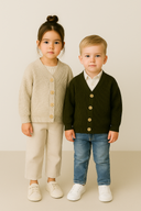 Çocuk V Yaka Triko Hırka 3-9 Yaş