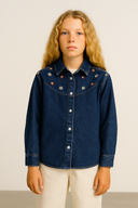 Genç Nakış Detaylı Kot Gömlek