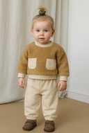 Bebek Cepli Peluş Sweatshirt ve Eşofman