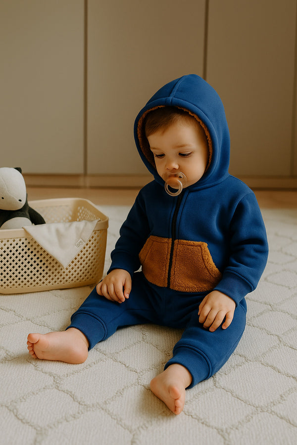 Baby-Overall aus 3-Faden-Stoff mit Kapuze und Reißverschluss | 6 Monate–4 Jahre | RG Brand | RG261