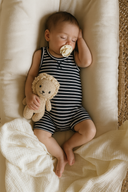 Çizgili Bebek Tulum | Organik Pamuklu, Yumuşak ve Konforlu