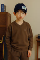 Çocuk V Yaka Triko Yaka Selaniik Kumaş Sweat