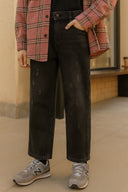 Kız Ve Erkek Çocuk Geniş Paçalı Kot Pantolon