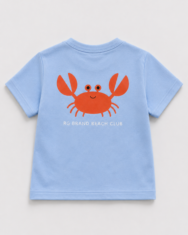 Bebek T-shirt | 6 Ay – 3 Yaş | SARI & Mavi | OH CRAB Baskı | %100 Pamuk Yazlık | RG391