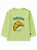 Bebek T-shirt | 6 Ay – 3 Yaş | SARI & Mavi | Kruvasan Baskı | %100 Pamuk Yazlık | RG392