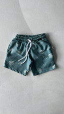 Çocuk Desenli Çabuk Kuruyan Elastik Belli Yüzme Şortu