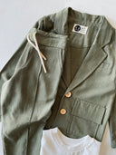 Çocuk 3’lü Keten Takım Elbise Ceket + Tişört + Pantolon | Doğal Kumaş, Şık ve Rahat Kombin