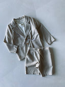 Çocuk Keten Kumaş Şortlu 3'lü Takım Elbise Seti