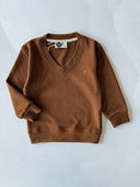 Çocuk V Yaka Triko Yaka Selaniik Kumaş Sweat