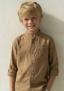 Boys' Mandarin Collar Shirt – 3-9 Years 100% Cotton Long Sleeved | RG1569