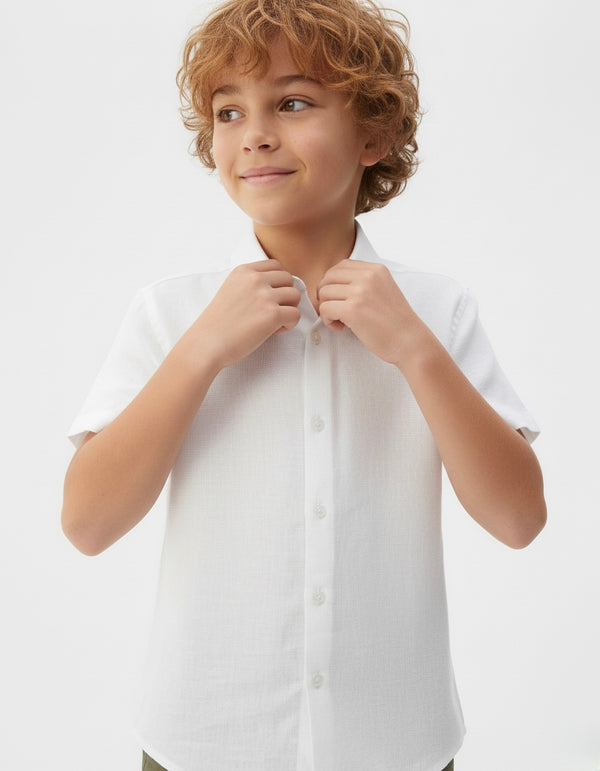 Kinder-Kurzarmhemd aus 100 % Leinen | 3–9 Jahre | RG1570