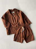 Kinder-Set aus Shorts und Hemd aus Leinen