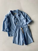 Kinder-Set aus Shorts und Hemd aus Leinen