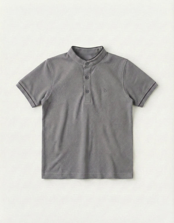 Kinder-T-Shirt mit Knopfdetail und Richterkragen | RG1586