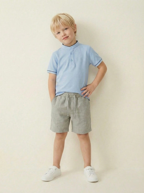 Kinder-T-Shirt mit Knopfdetail und Richterkragen | RG1586
