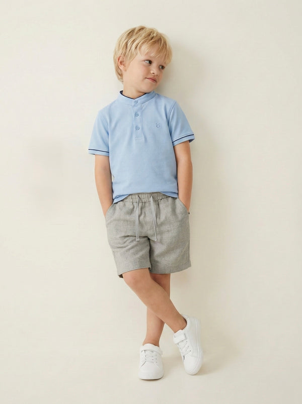 Kinder-T-Shirt mit Knopfdetail und Richterkragen | RG1586