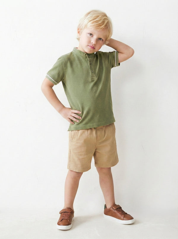 Kinder-T-Shirt mit Knopfdetail und Richterkragen | RG1586