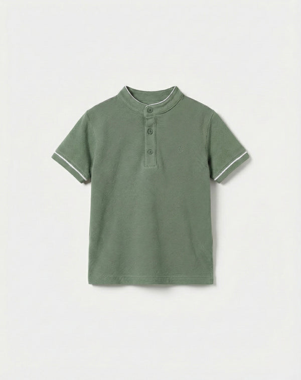 Kinder-T-Shirt mit Knopfdetail und Richterkragen | RG1586