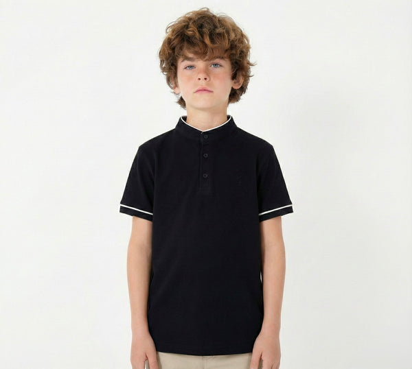 Kinder-T-Shirt mit Knopfdetail und Richterkragen | RG1586