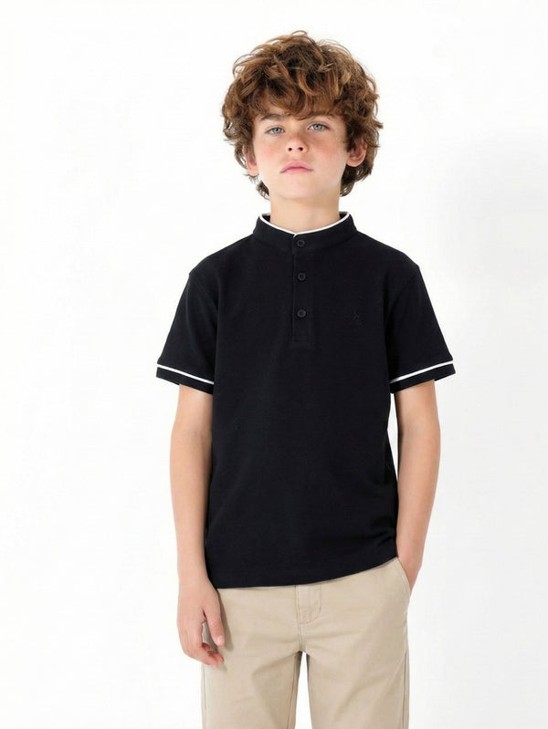 Kinder-T-Shirt mit Knopfdetail und Richterkragen | RG1586