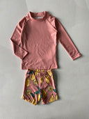 Çocuk Uzun Kollu Tişört ve Şort Mayo Takımı 3-9 Yaş