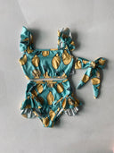 Kız Çocuk Fırfırlı Atlet, Şort ve Saç Tokası