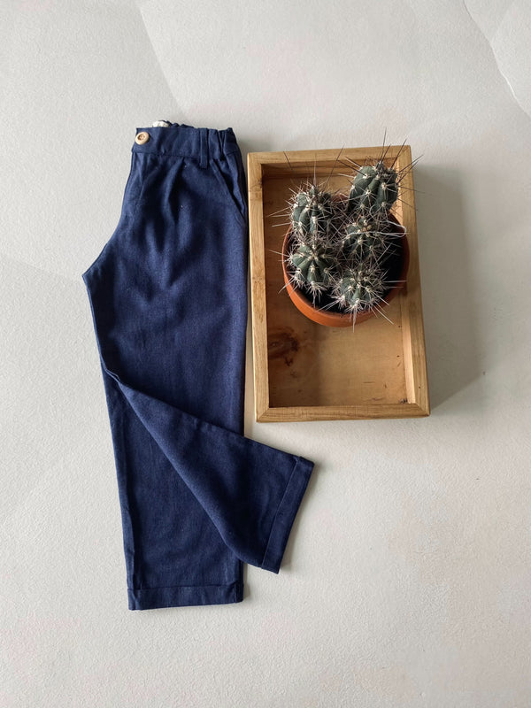 Linen Kids' Trousers | Ages 9-15 | Cream – Beige – Khaki | Elastic Waist, Soft Seasonal Cotton Linen | RG3716