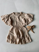 Kız Çocuk Müslin Bluz, Etek ve Saç Bandı 3-9 Yaş