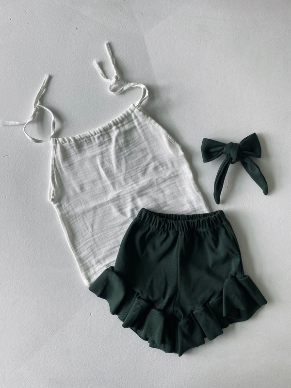 Girls' Summer Sleeveless Set | 3-9 Years | Muslin Blouse and Shorts | RG Brand | RG1610
