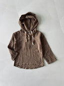 Erkek & Kız Çocuk Müslin Kapüşonlu Üst – Doğal Kumaş, 3-9 Yaş