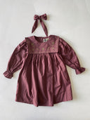 Kız Çocuk Elbise | %100 Doğal Pamuk, Soft Yakalı, Uzun Kollu, 3-9 Yaş | RG1712