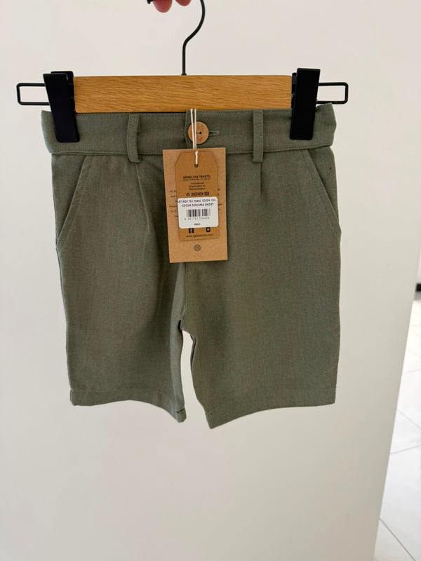 Teen Boys' Linen Shorts | Elastic Waist | Ages 9–15 | Khaki, Stone, Navy, Blue | RG Brand | RG3719