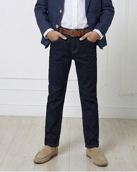 Kids' Stretch Denim Trousers | Ages 3–9 | Dark Blue | Straight Fit | RG Brand | RG1725