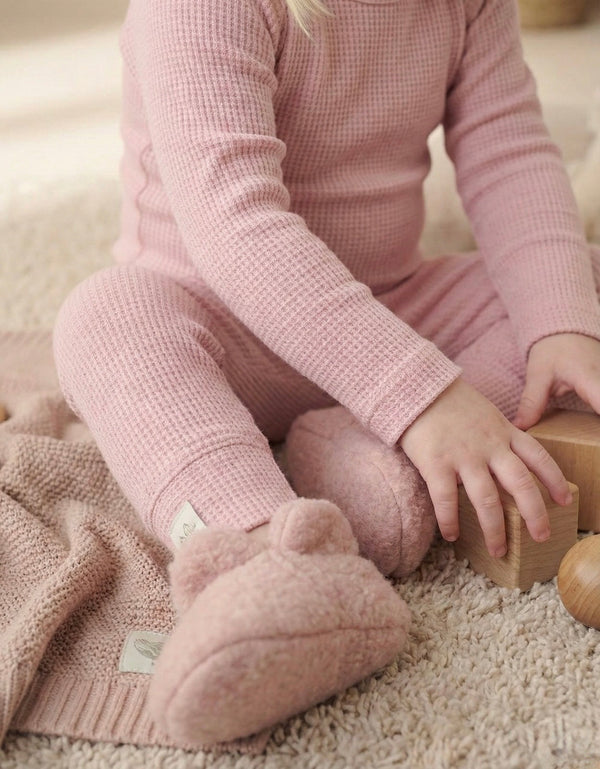 Baby Girl and Boy Natural Waffle Two-Piece Set | 6 Months – 3/4 Years | Soft Textured Baby Set | RG255