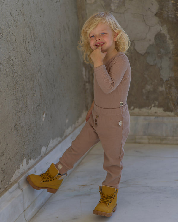 Baby Girl and Boy Natural Waffle Two-Piece Set | 6 Months – 3/4 Years | Soft Textured Baby Set | RG255